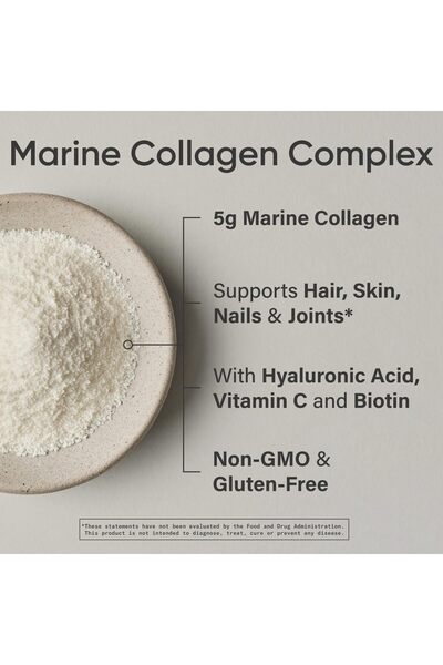 Sports Research Collagen Beauty Complex with Hyaluronic Acid, Vitamin C, Biotin | Pescatarian, Keto (30 Servings)