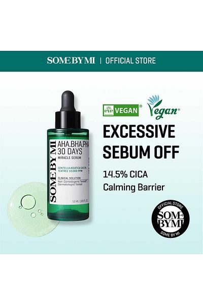 Some By Mi AHA BHA PHA Miracle Serum - 1.69Oz, 50ml - Blackhead, Pore, Sebum Care - Korean Skin Care