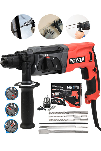 POWER BLACK Profesyonel 850w Darbeli Metal Şanzıman BAKIR SARGI Kırıcı Delici...