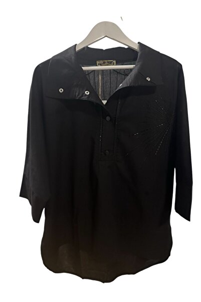 FrillThrill Beyaz Çıtçıt Kapamalı  Arkası ve Önü Taş Detaylı Poplin Kumaş Tru...