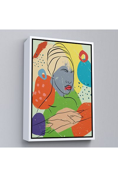 Harita Sepeti Pictură abstractă de femeie cu cadru alb