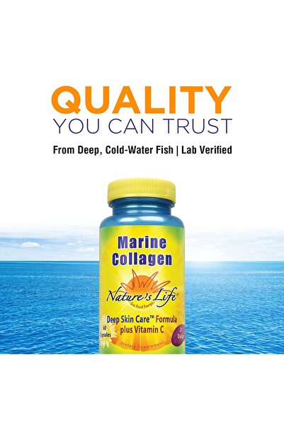 Nature's Life Natures Life Marine Collagen + Vitamin C | Deep Skin Care | 30 Servings, 60 Caps