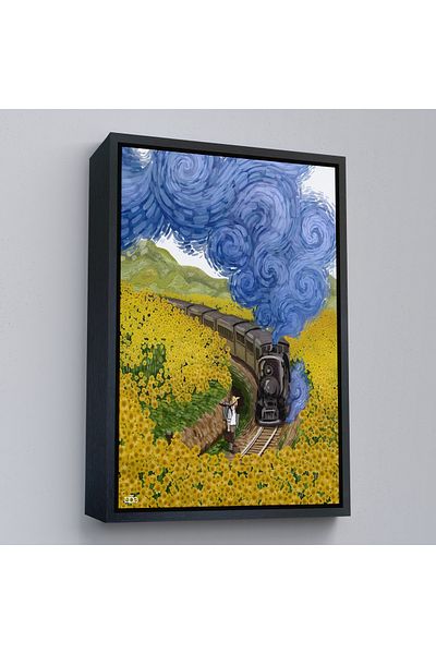 Harita Sepeti Pictură murală Colorat de Vincent van Gogh cu cadru auriu