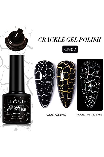 Born Pretty Lilycutte Crackle Kalıcı Oje Çatlayan Kalıcı Oje 7 ml SİYAH