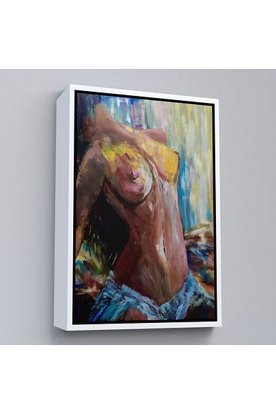 Harita Sepeti Pictură decorativă de perete pentru femeie nudă, cu cadru alb
