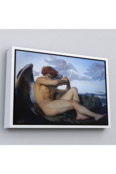 Harita Sepeti Alexandre Cabanel cu cadru alb Fallen Angel's Eyes Canvas Wall Art, pictură clasică