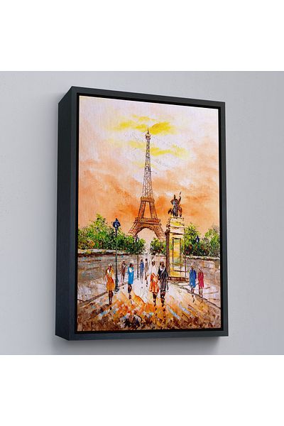 Harita Sepeti Turnul Eiffel cu cadru de aur Vedere pictură în ulei Pictură decorativă pe pânză