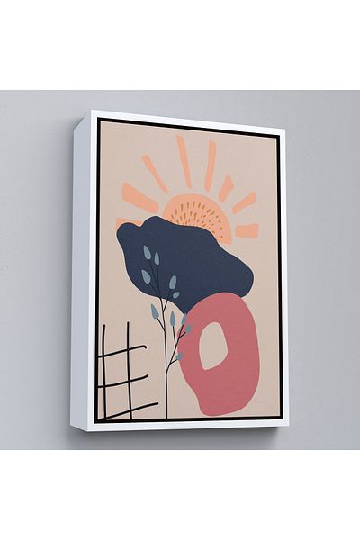 Harita Sepeti Pictură abstractă a soarelui cu cadru alb