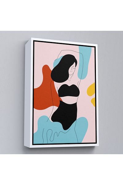 Harita Sepeti Abstract Woman Painting with White Frame
