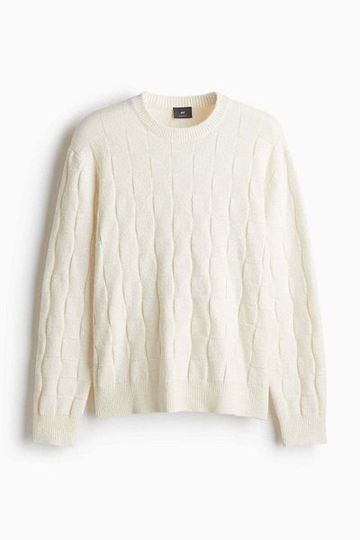 H&M Regular Fit Textured-knit jumper