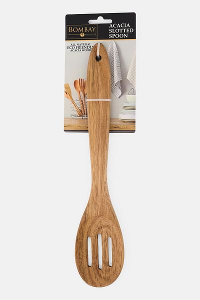 Bombay Acacia Wooden Slotted Spoon 30 L cm, Beige