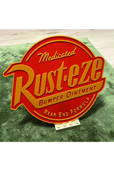 3D Rusteze Figür, Rusteze Logo, Şimşek McQueen Logolu Figür, Arabalar Logo