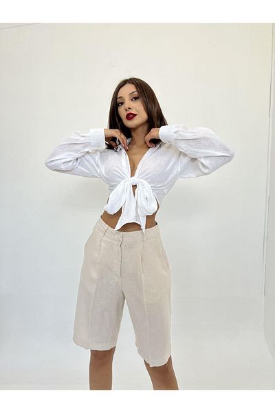 Butik Ahes Shopping 7066 Shorts-Beige
