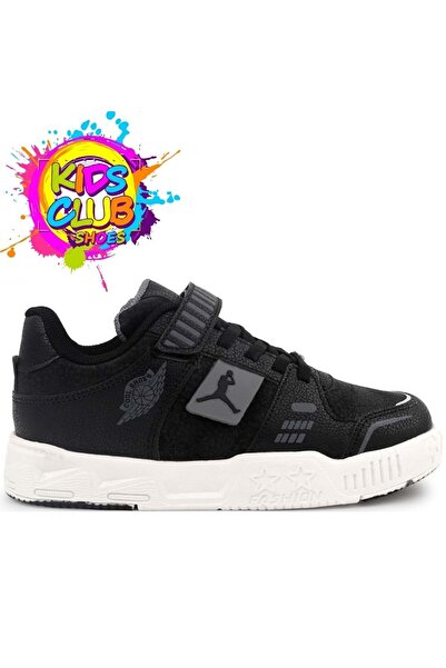 Kids Club Shoes High-Top Lightweight Children's Sports Shoes Black-White