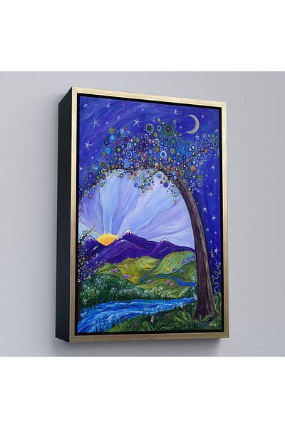 Harita Sepeti Πίνακας καλλιτεχνικής αναπαραγωγής Dream Tree της Tanielle Childers με καφέ πλαίσιο