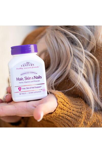 21st Century Hair, Skin and Nails Advanced Formula Caplets, 50 Count