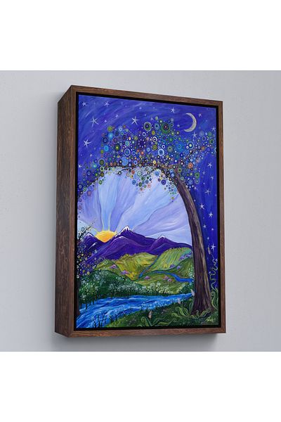 Harita Sepeti Πίνακας καλλιτεχνικής αναπαραγωγής Dream Tree της Tanielle Childers με καφέ πλαίσιο