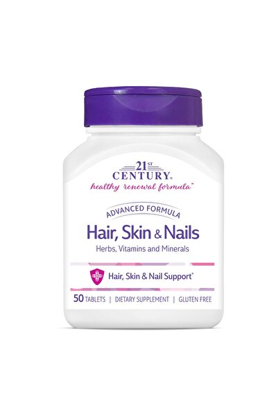 21st Century Hair, Skin and Nails Advanced Formula Caplets, 50 Count