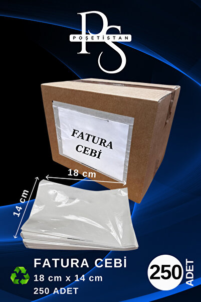 POŞETİSTAN 14x18cm 250 Adet Fatura Cebi