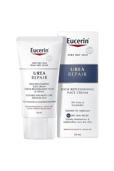 Eucerin Replenishing Skin Relief Face Cream with 5% Urea, 50ml, Fragrance-Free