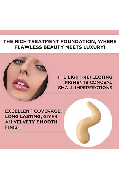 Artdeco Rich Treatment Foundation - Cashmere Rose N°15 - Flawless Finish, Vegan - 0.67 Fl Oz