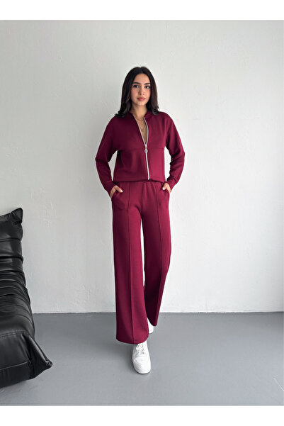 Velista Kadın Modal Kumaş Yumuşak Dokulu Fermuarlı Eşofman Takımı
