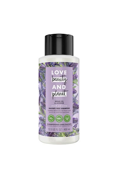 Love Beauty and Planet Love Beauty & Planet Argan Oil & Lavender Shampoo, Frizz Control, Sulfate-Free, 13.5 oz