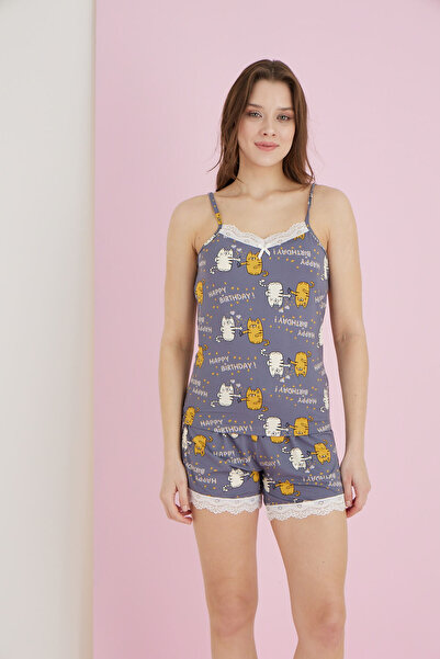 ELİTOL BAMBOO İP ASKILI ŞORTLU TAKIM