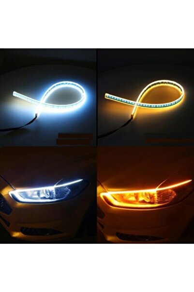 MEGAHAWK Far Üstü Kayar Sinyalli Led Gündüz Farı Şerit Lamba Takımı 60 cm
