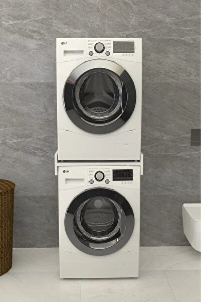 KAMPASİST Banyo Rafı Çamaşır Ve Kurutma Makinesi Rafı Beyaz