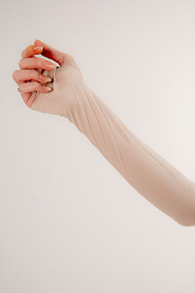 Şalcenneti.com Parmak Geçmeli Bej Rengi Kolluk