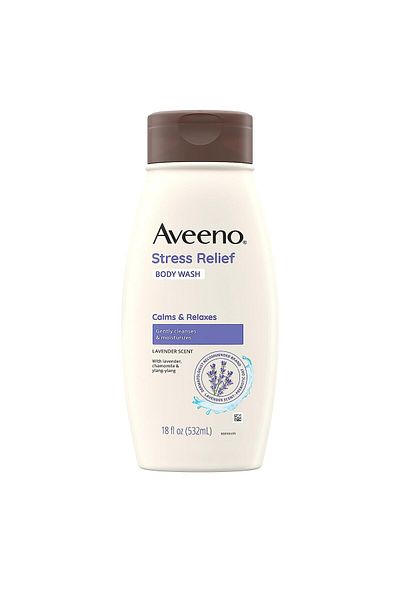 AVEENO Stress Relief Body Wash with Oat & Lavender, Sensitive Skin, Moisturizing, Sulfate-Free, 18 fl. oz