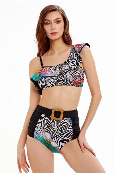 Argento Kadın Tek Omuz Volanlı Bikini