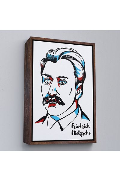 Harita Sepeti Διακοσμητικός πίνακας σε καφέ πλαίσιο Friedrich Nietzsche