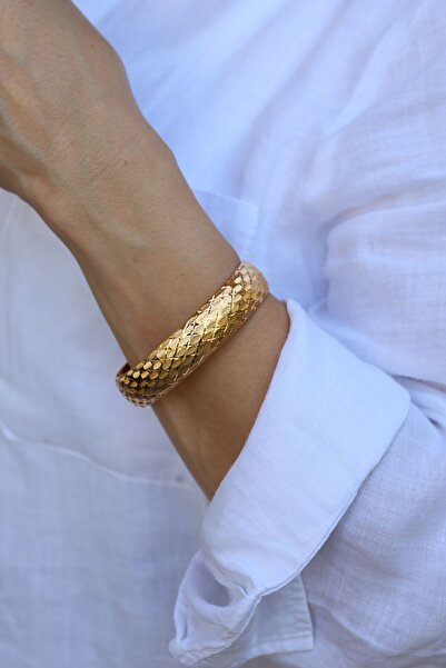 Yenigün Kuyumculuk Hediyelik Yatırımlık Kadın Baklava Model (1.5 Cm) Altın Bilezik