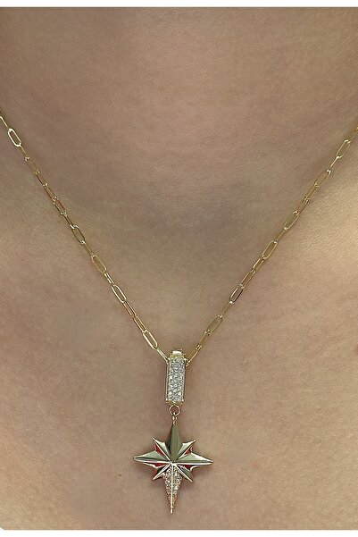 Hakan Güler Kuyumculuk 14 Ayar Altın Kutup Yıldızı Kolye Uçlu Ataç Zincir