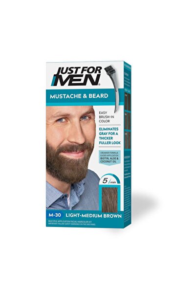 Just For Men صبغ الشارب واللحية بالفرشاة والبيوتين والصبار وزيت جوز الهند - ب...