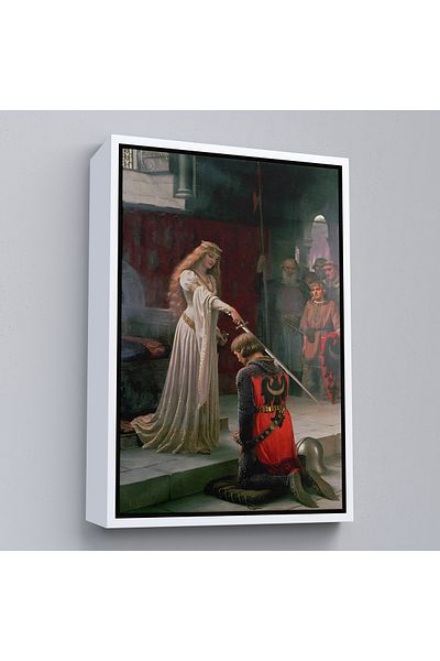 Harita Sepeti Edmund Leighton The Accolade Pictură decorativă de perete cu cadru alb