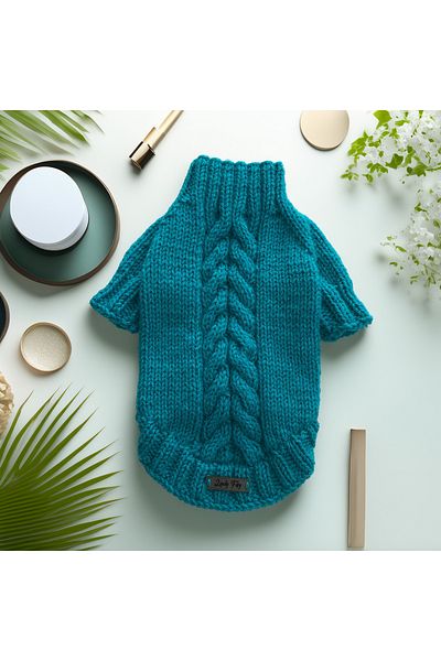Lady Fify Turquoise Hair Braided Sweater for Cat Dog