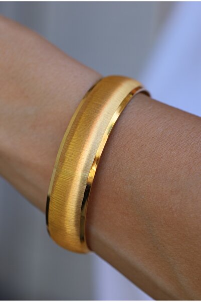 Yenigün Kuyumculuk Hediyelik Yatırımlık Simli (1.3 Cm) Altın Bilezik