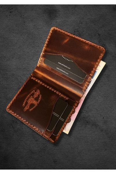 Safir Leather Δερμάτινο πορτοφόλι Babil Special Marron Effect