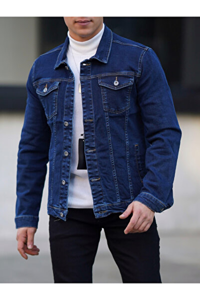 m.baba Erkek A Kalite Slim Fit Denim Kot Ceket