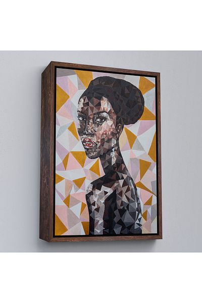 Harita Sepeti Femeie africană cu cadru alb Pictură decorativă pe pânză