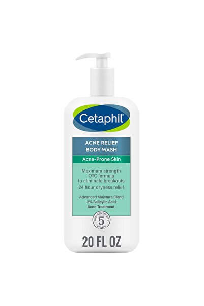 Cetaphil غسول الجسم لتخفيف حب الشباب بحمض الساليسيليك بنسبة 2%، يقشر البشرة ويخفف الجفاف لمدة 24 ساعة، 20 أونصة