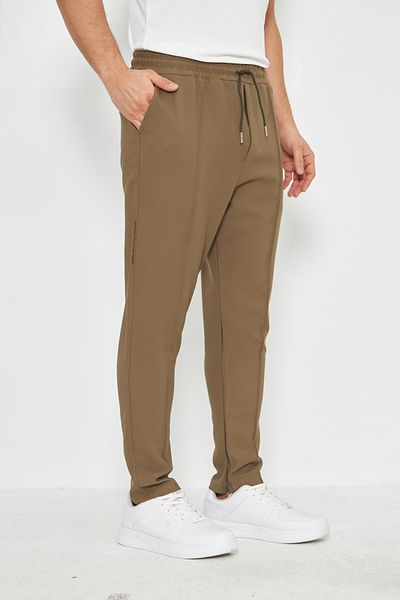 ZİNOX Men's Slim Fit Jogger with Side Pockets, Elastic Laces, Zippered Legs