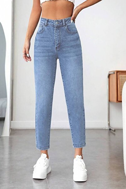 LİMABEL Aideen New Mom Jeans Pantaloni din denim din lycra cu talie înaltă