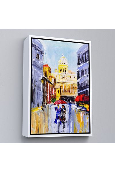 Harita Sepeti Λευκό πλαίσιο Ιταλία Ορίζοντα της πόλης Ελαιογραφία Εμφάνιση Διακοσμητικός πίνακας τοίχου σε καμβά