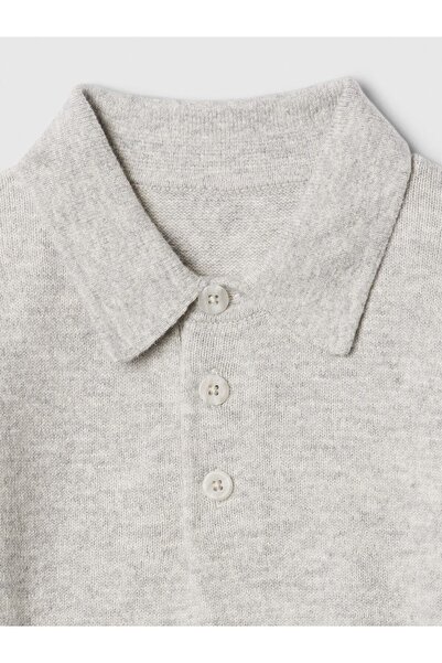 GAP Erkek Bebek Gri babyGap CashSoft Polo Kazak