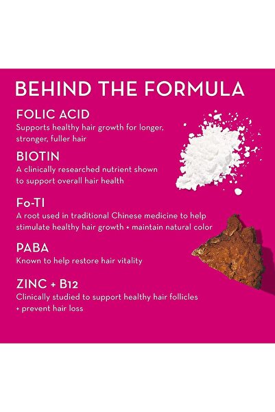 HUMAOİL Hair Strong Biotin Gummies for Hair Growth - Fo Ti, Folic Acid, Zinc, B12 & PABA - 60-Count