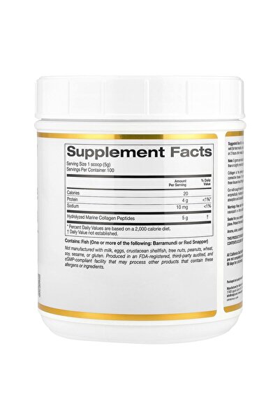 California Gold Nutrition Collagen Peptides with Hyaluronic Acid, Supports Hair, Skin, Nails, Joints, Bones, Non-GMO, 17.64 oz